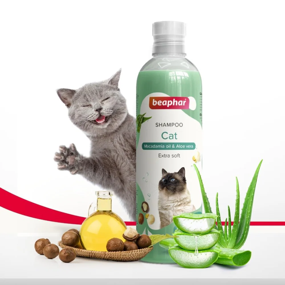 Beaphar Macadamia Oil & Aloe Vera Dryness & Itch Relief Shampoo for Cats - Image 6