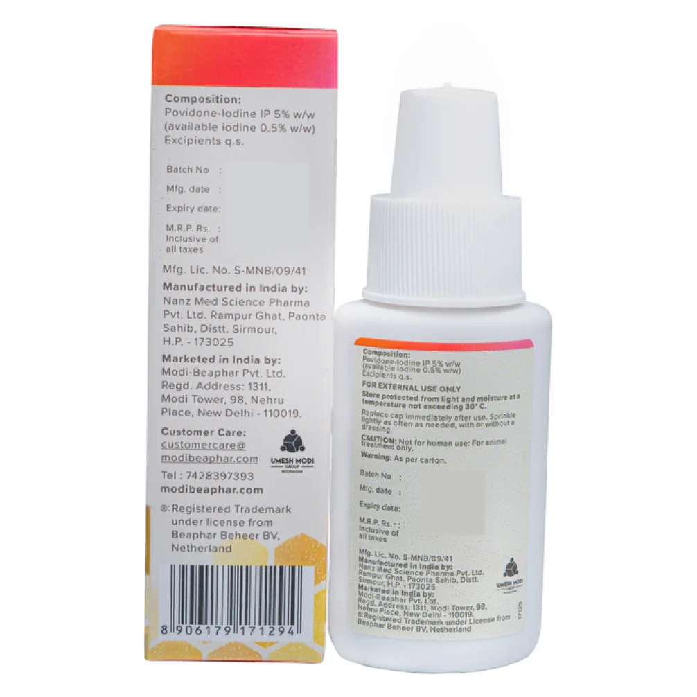 Beaphar Povidone Iodine Wound Healing & Antiseptic Powder for Dogs & Cats - Image 4