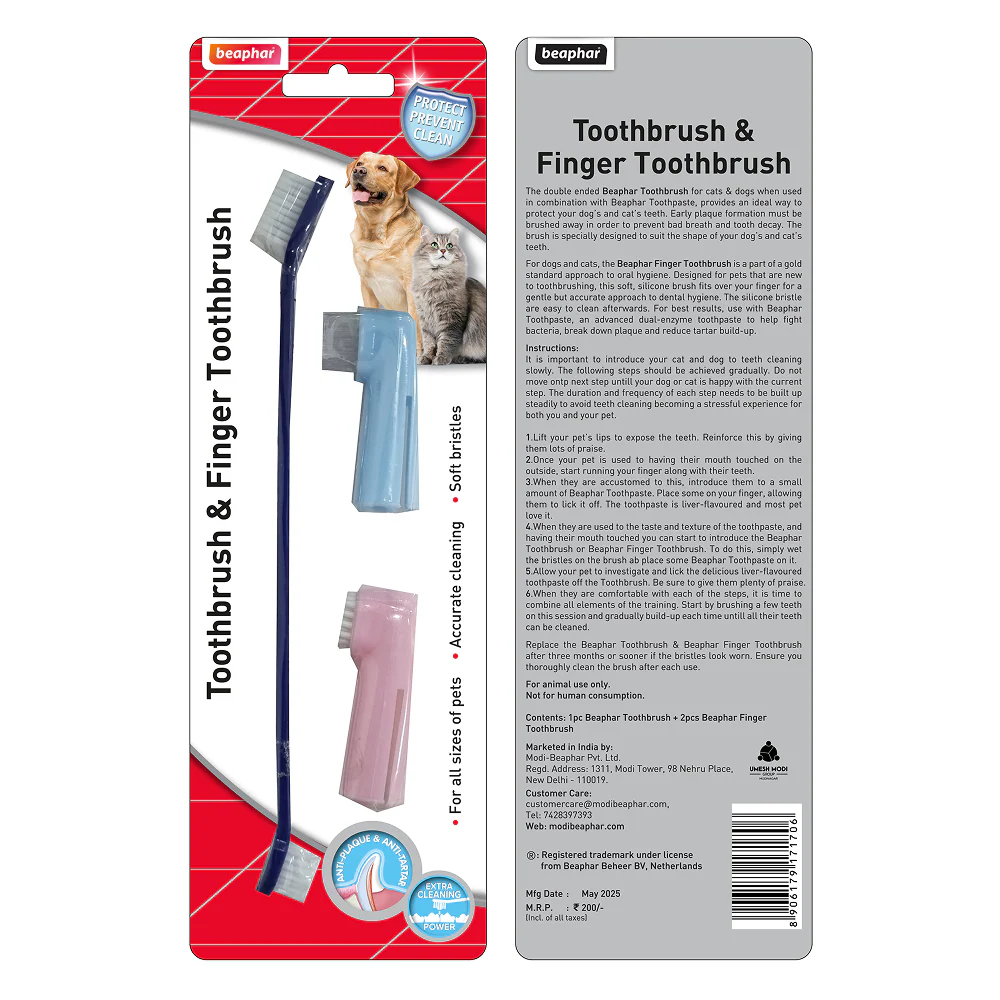 Beaphar Toothbrush for Dogs and Cats
