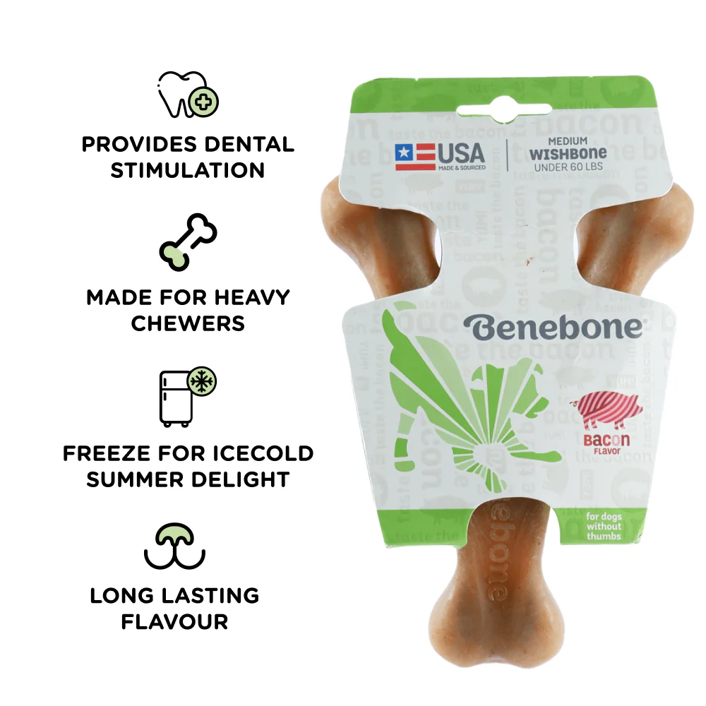 Benebone Bacon Flavored Wishbone Chew Toy for Dogs | For Aggressive Chewers - Image 2