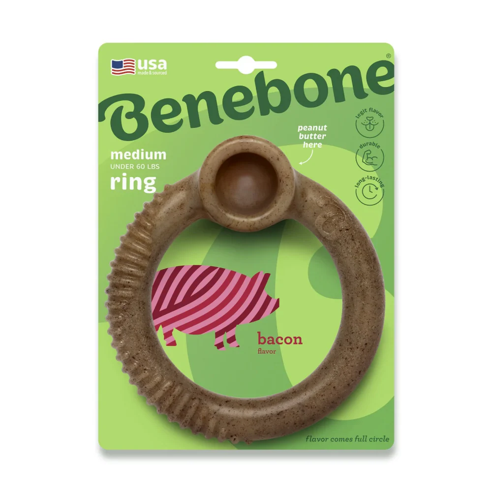 Benebone Bacon Flavoured Ring Bone Chew Toy for Dogs - Image 6