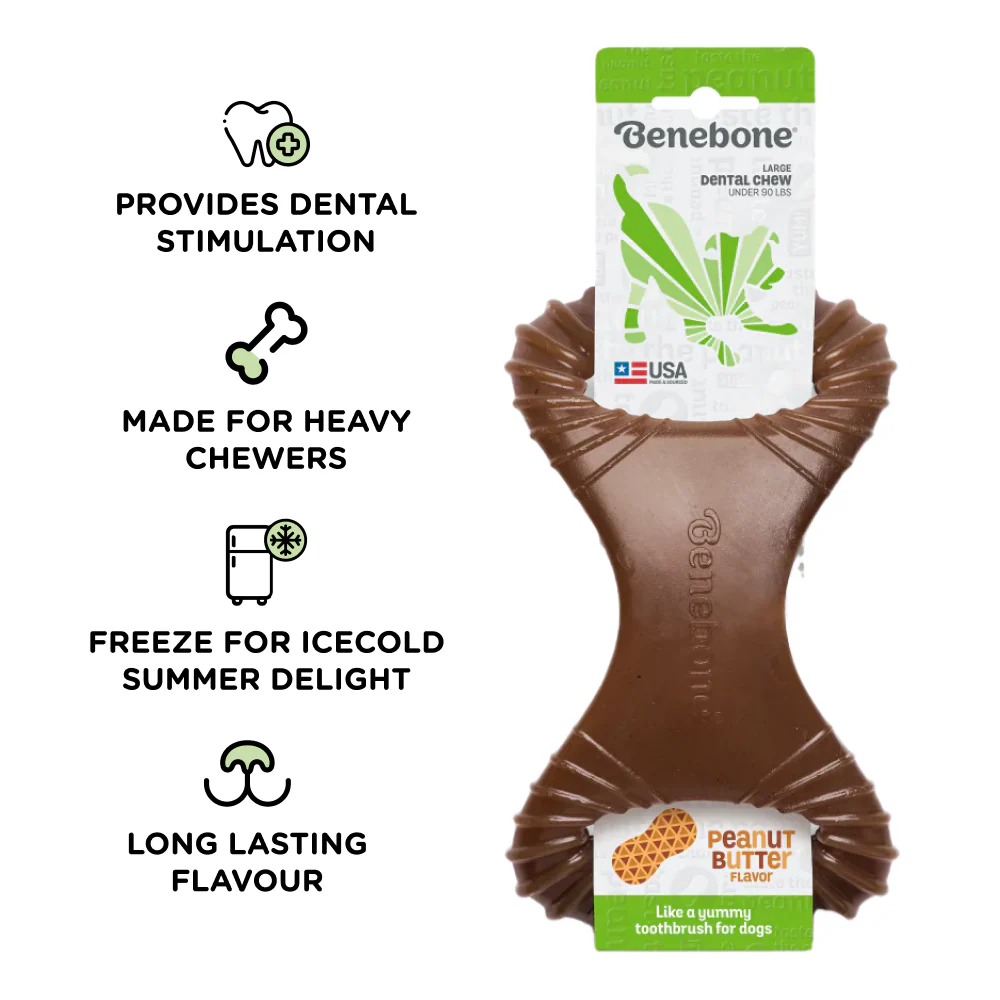 Benebone Peanut Butter Flavored Dental Chew Toy for Dogs | For Aggressive Chewers - Image 3