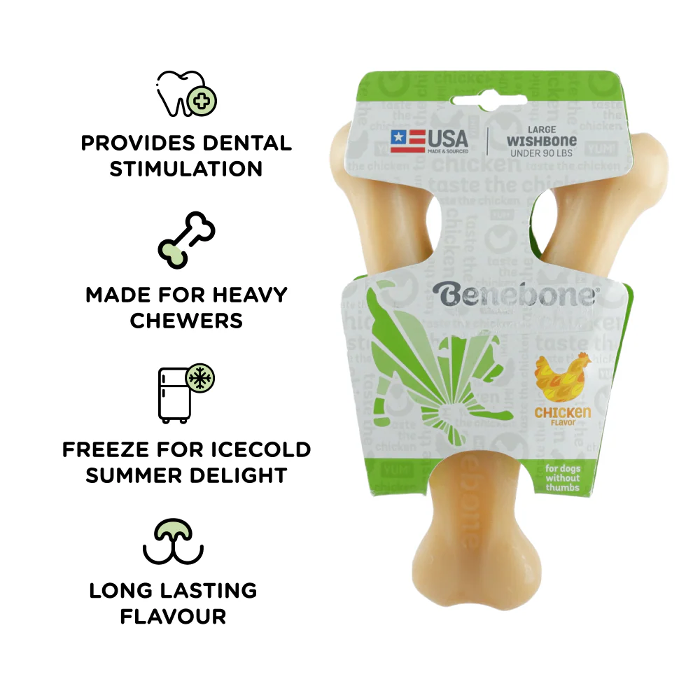 Benebone Chicken Flavored Wishbone Chew Toy for Dogs | For Aggressive Chewers - Image 2