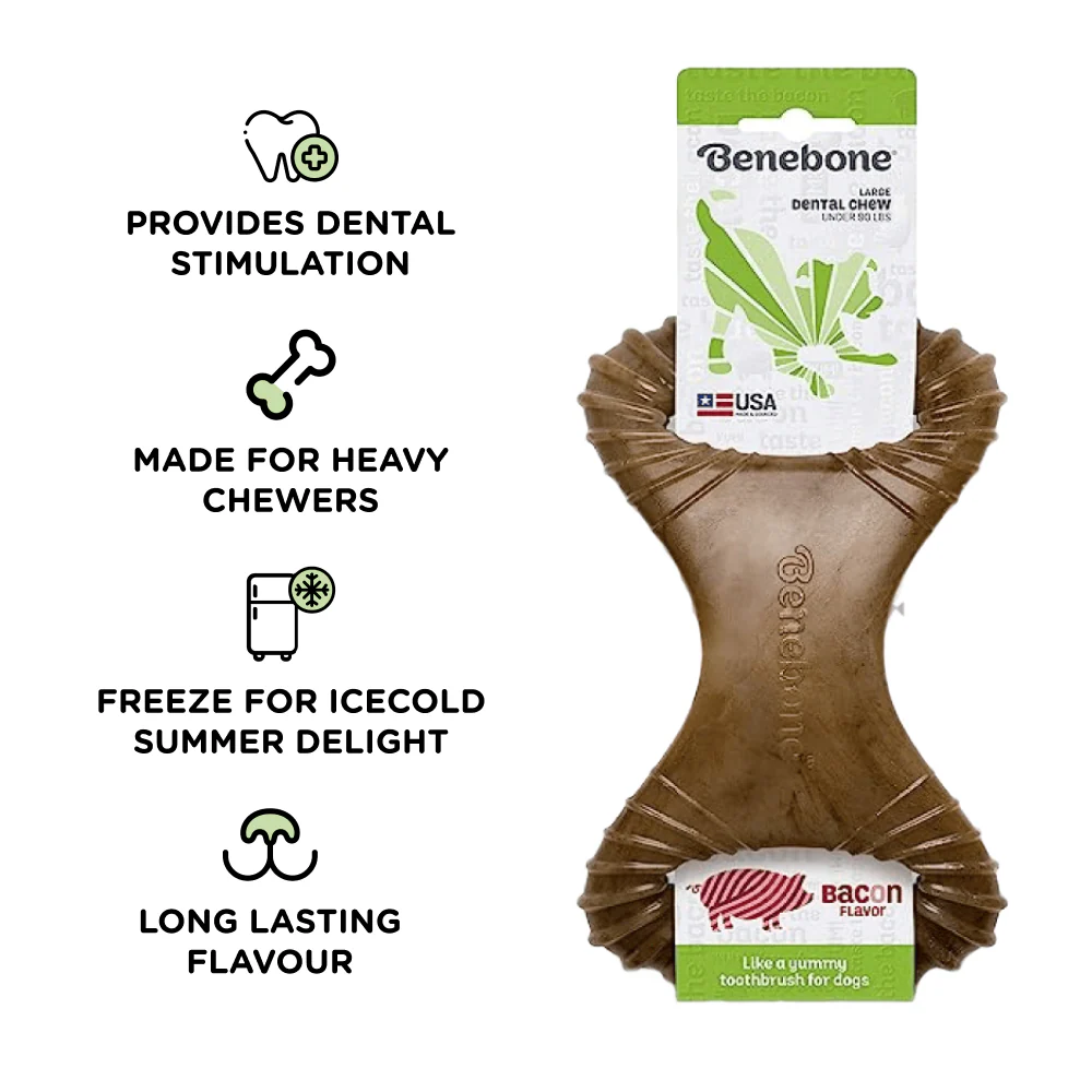 Benebone Bacon Flavored Dental Chew Toy for Dog | For Aggressive Chewers - Image 2