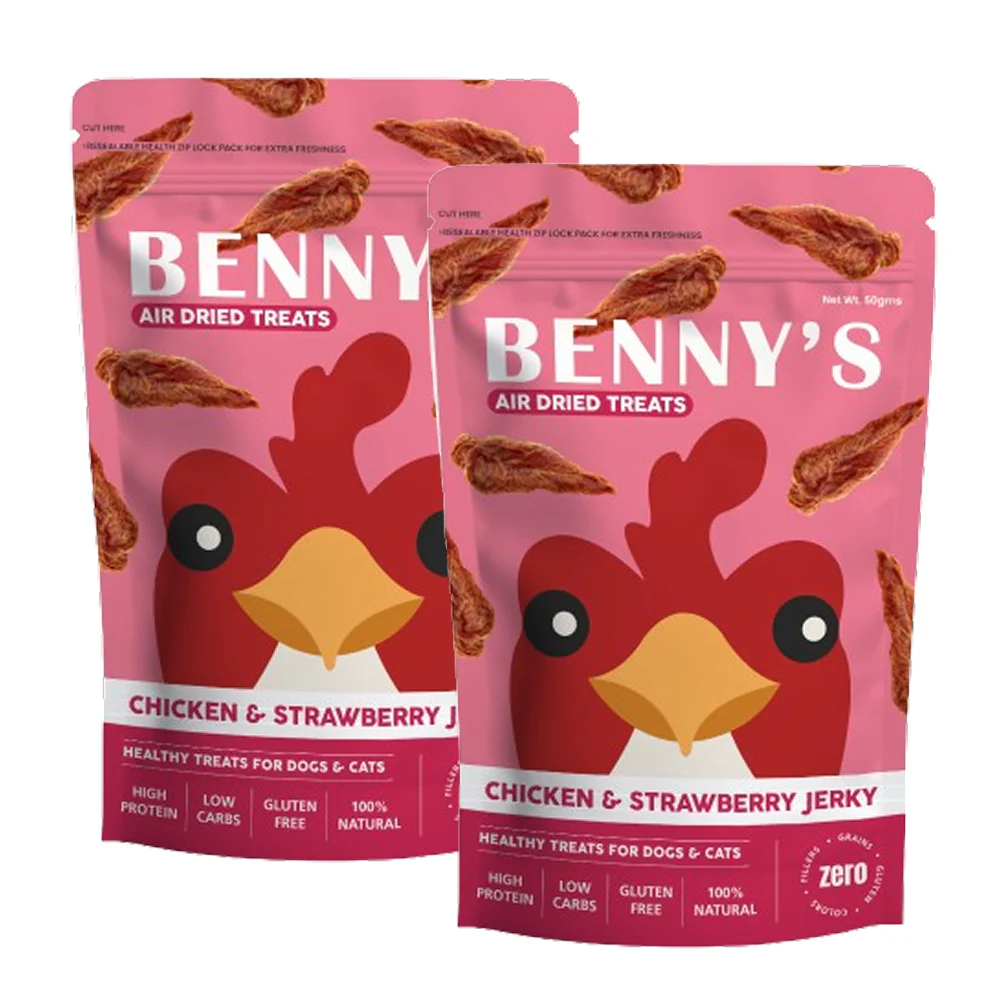 Bennys Bowl Chicken and Strawberry Jerky Dog Treats - Image 8