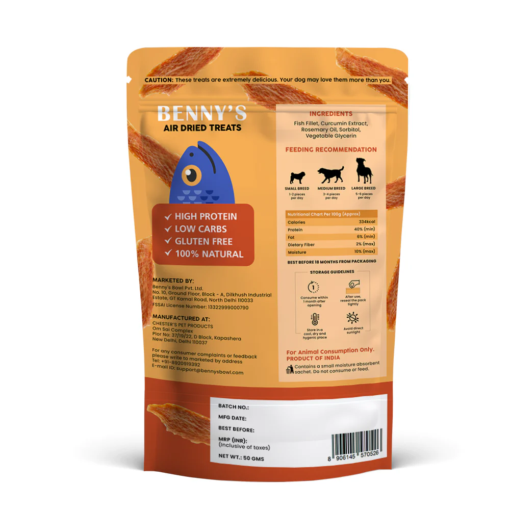 Bennys Bowl Fish and Herbs Jerky Dog Treats - Image 2