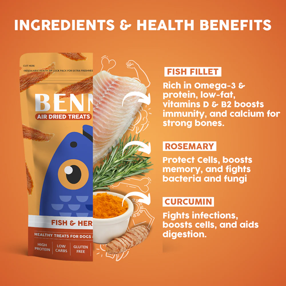 Bennys Bowl Fish and Herbs Jerky Dog Treats - Image 7