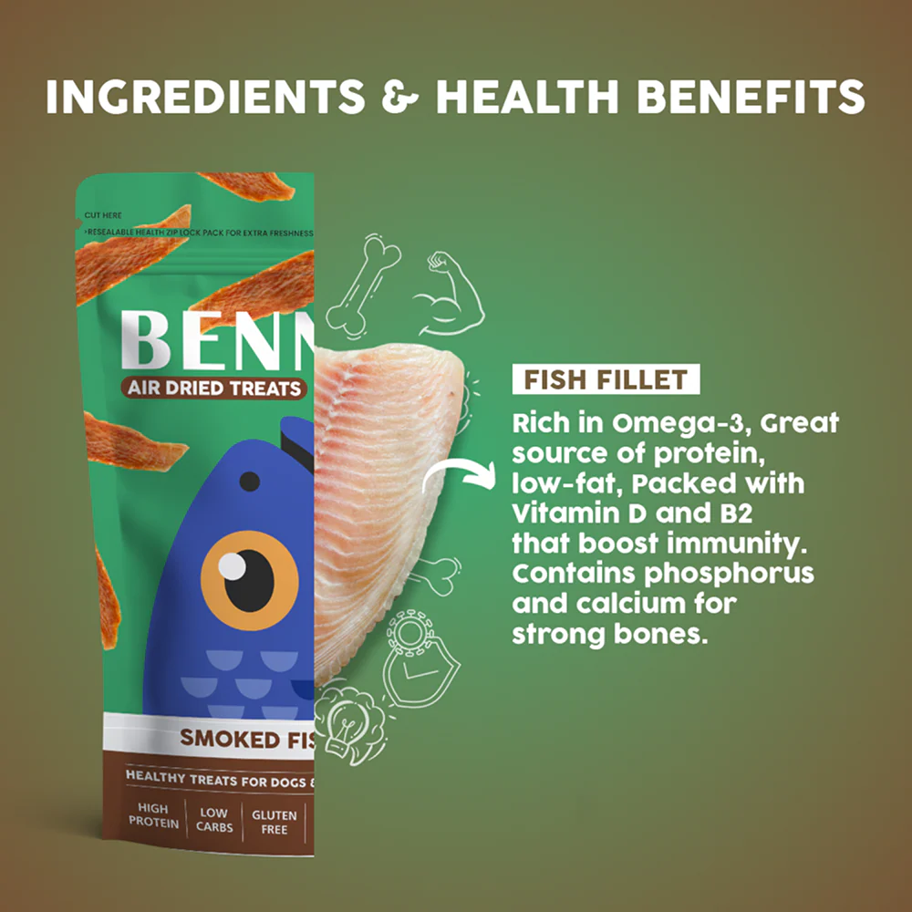 Bennys Bowl Smoked Fish Jerky Dog Treats - Image 2