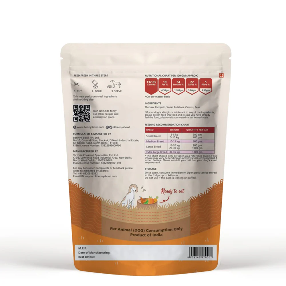 Bennys Bowl Chicken and Pumpkin Dog Fresh and Wet Food - Image 6