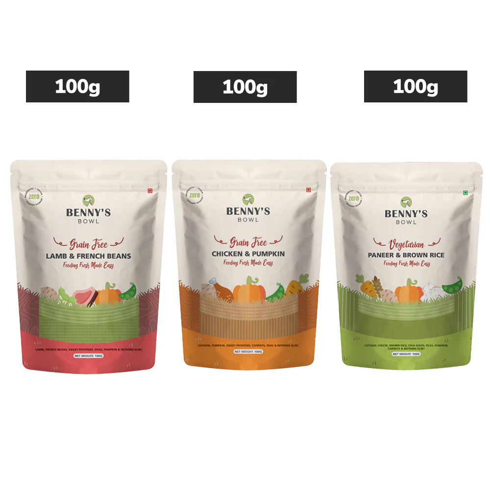 Bennys Bowl Lamb and French Beans, Chicken and Pumpkin & Paneer and Brown Dog Fresh and Wet Food Combo - Image 21