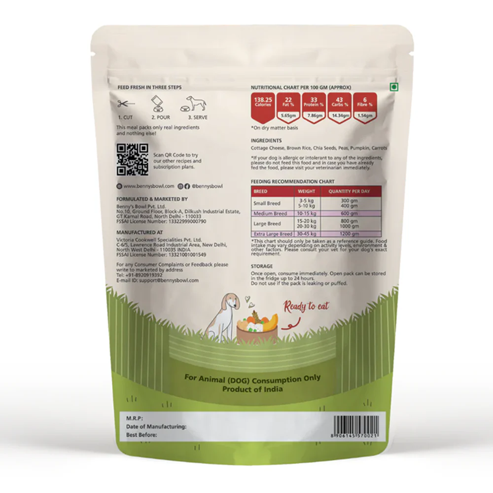 Bennys Bowl Paneer and Brown Rice Dog Fresh and Wet Food - Image 7