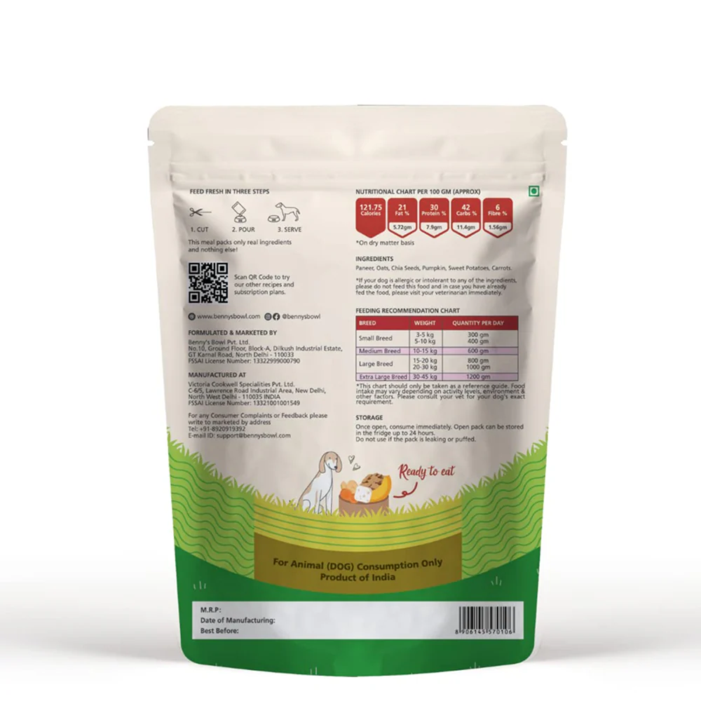 Bennys Bowl Paneer and Oats Rice Dog Fresh and Wet Food - Image 6