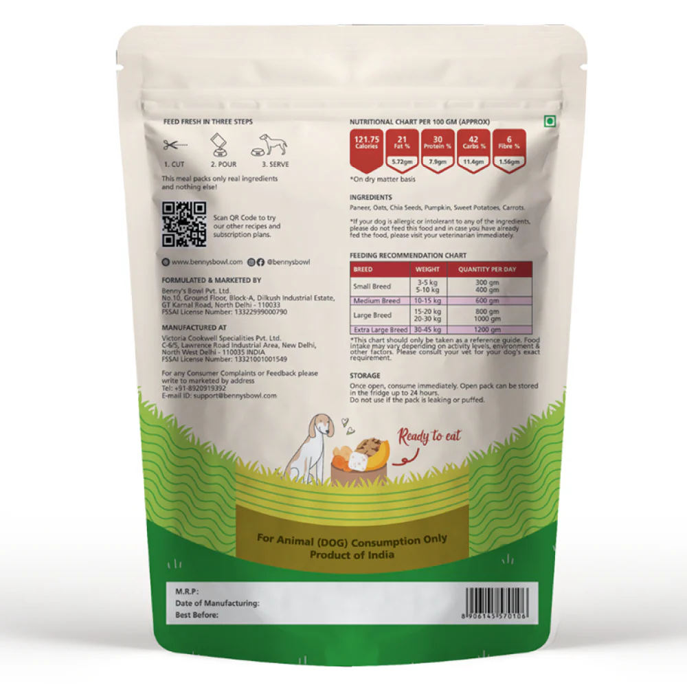 Bennys Bowl Paneer and Oats Rice Dog Fresh and Wet Food - Image 8