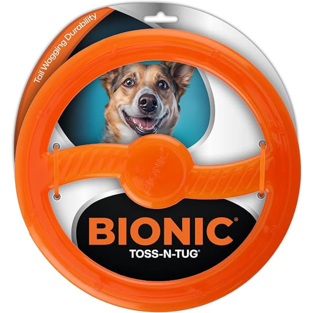 Bionic Toss N Tug Ring Toy for Dogs (Orange) - Image 3