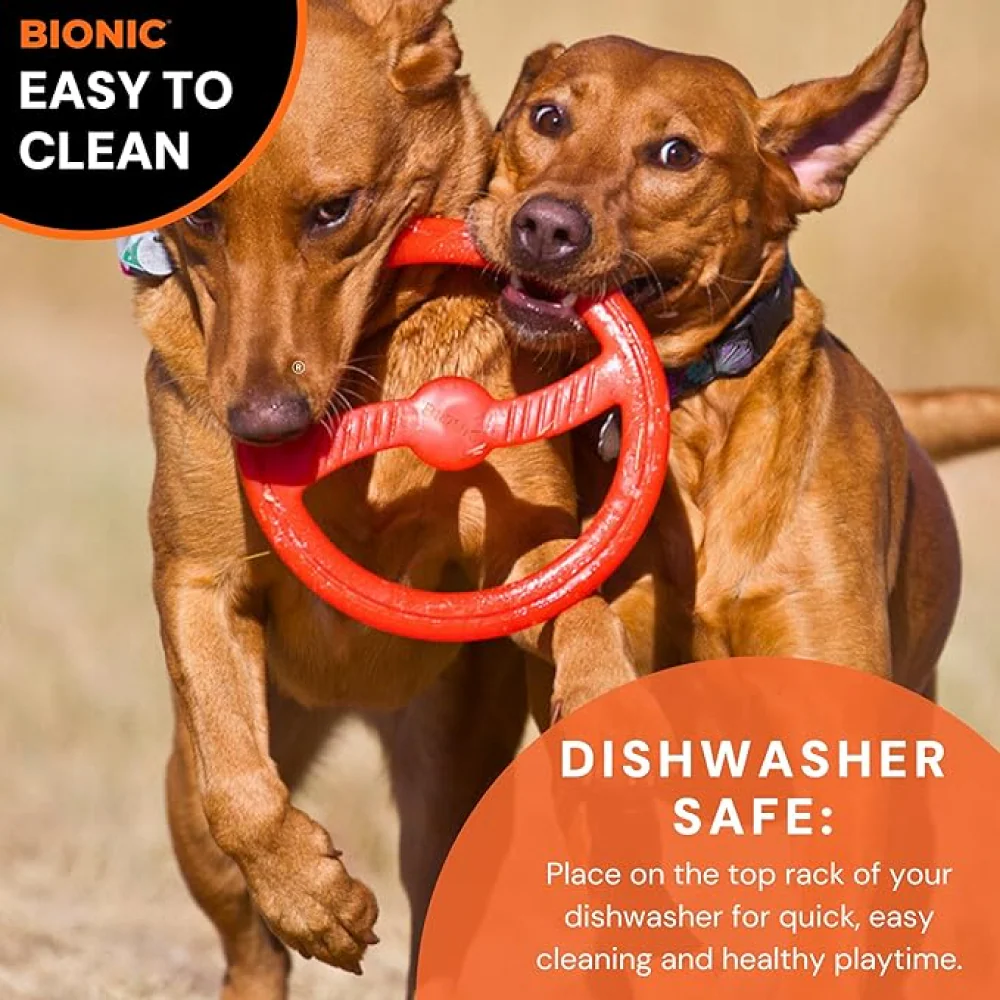 Bionic Toss N Tug Ring Toy for Dogs (Orange) - Image 4