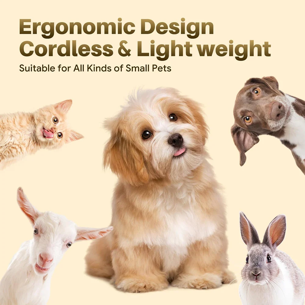 Boltz 4 in 1 IPX7 Waterproof Electric Cordless Trimmer with Nail Grinder for Dogs and Cats - Image 8