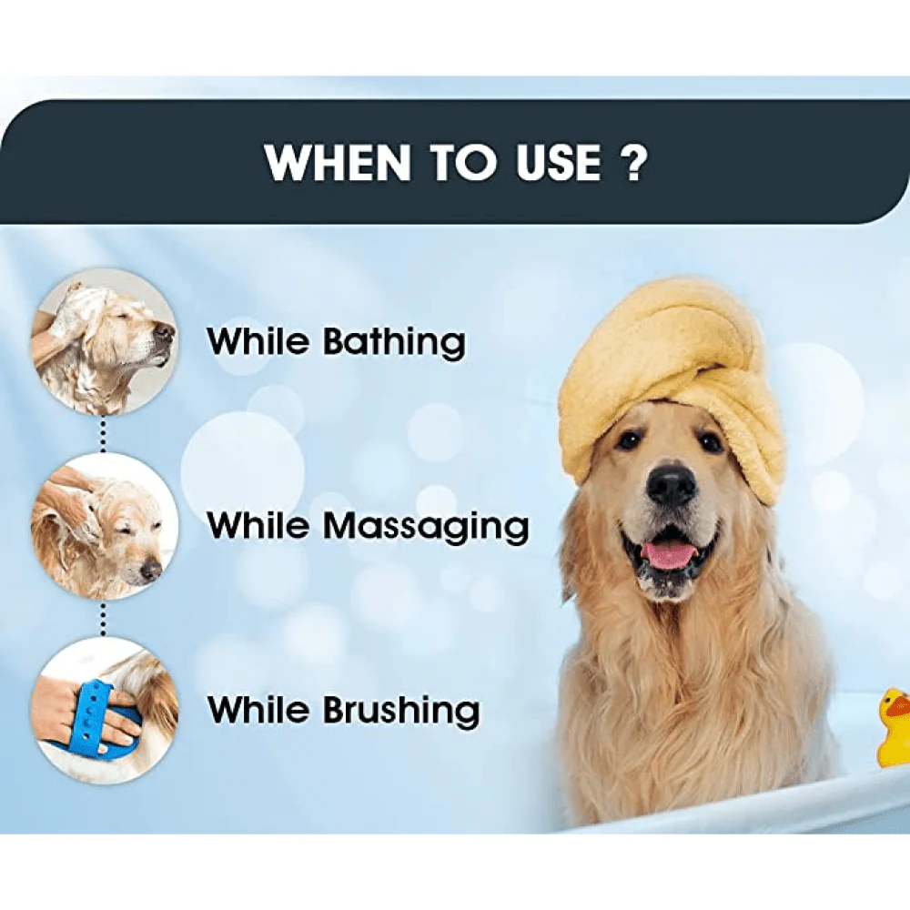 Boltz Bath and Deshedding Brush for Dogs and Cats (Blue) - Image 2