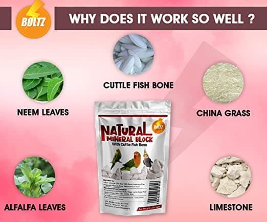 Boltz Natural Mineral Block with Cuttlefish Bone Chunks for Birds - Image 3