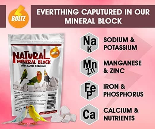 Boltz Natural Mineral Block with Cuttlefish Bone Chunks for Birds - Image 4