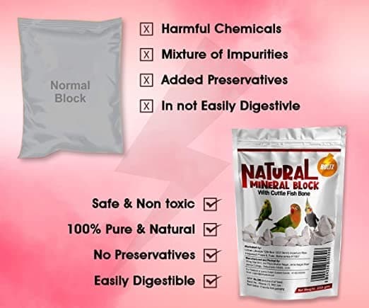 Boltz Natural Mineral Block with Cuttlefish Bone Chunks for Birds - Image 5