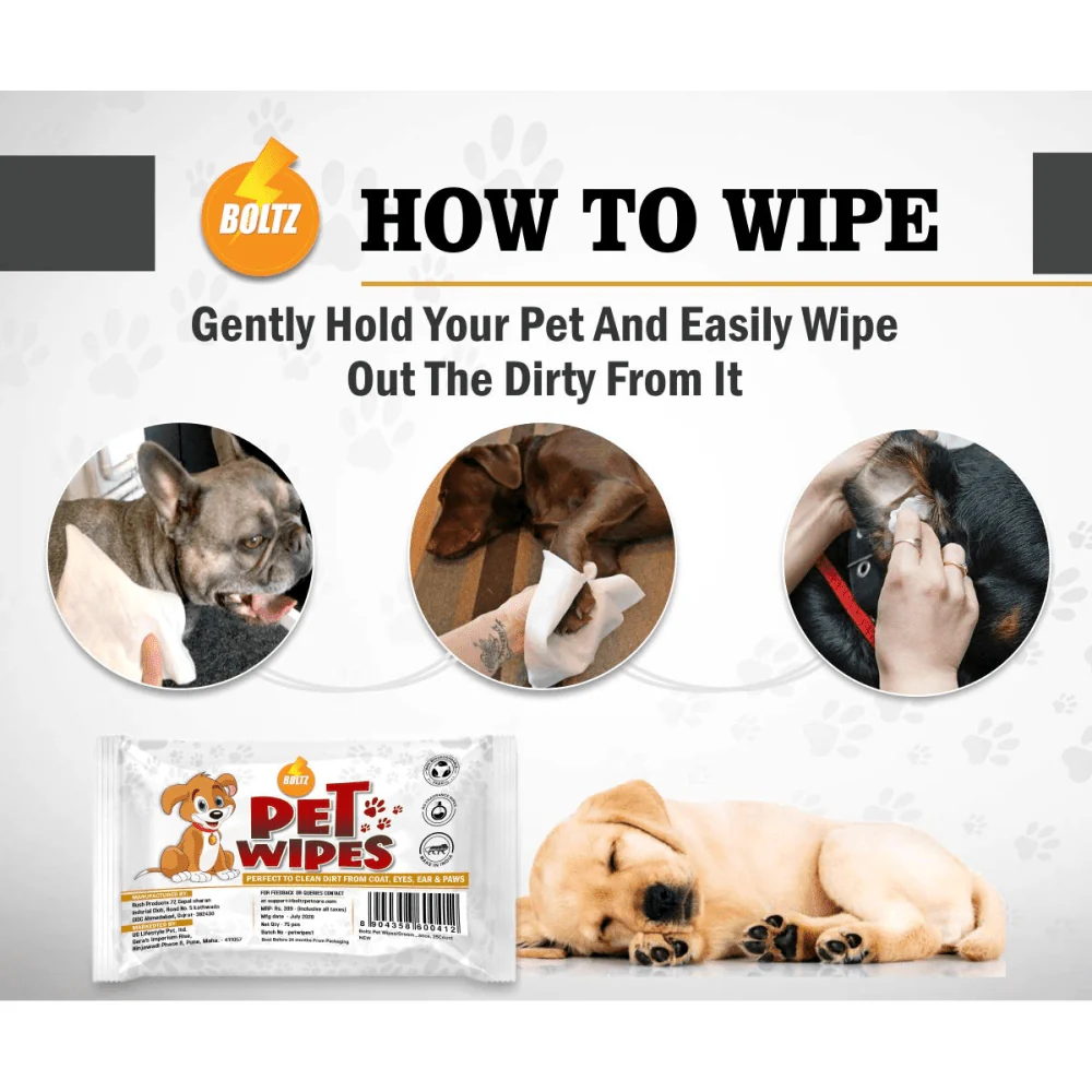 Boltz Grooming Wipes for Pets (Pack of 3) - Image 8