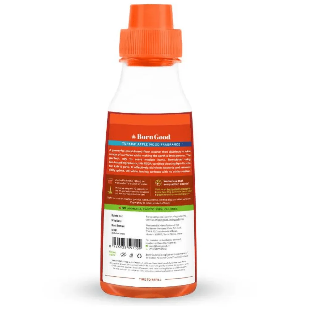 Born Good Turkish Apple Wood Fragrance Plant Based Disinfecting Floor Cleaner for Dogs and Cats - Image 3