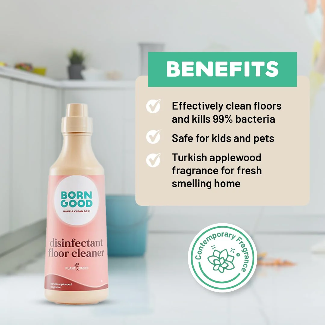 Born Good Plant Based Turkish Applewood Frangrance Disinfecting Liquid Floor/Surface Cleaner for Dogs and Cats - Image 2