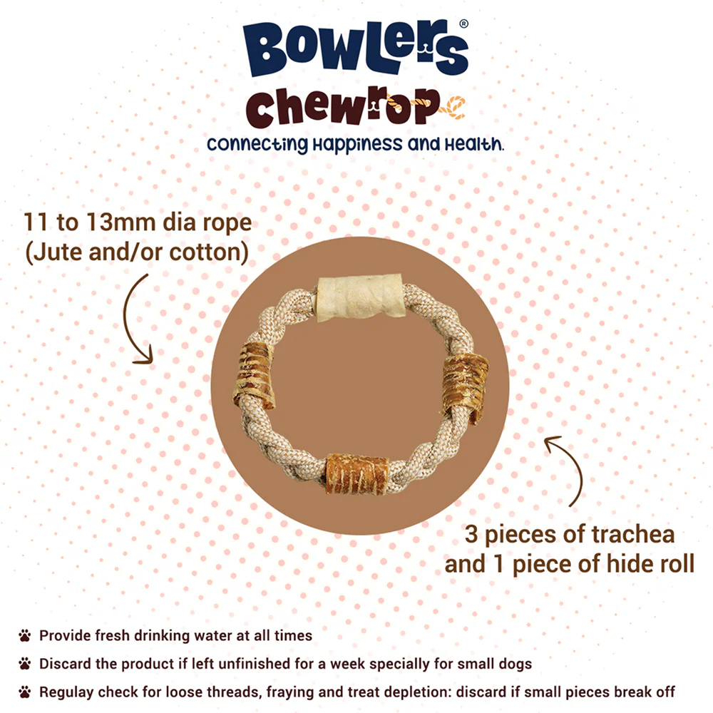 Bowlers Chewrope Donut Functional Dog Treat Toy - Image 3