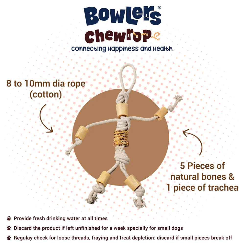 Bowlers Chewrope Marionette Rope Chew Functional Dog Treat Toy - Image 2