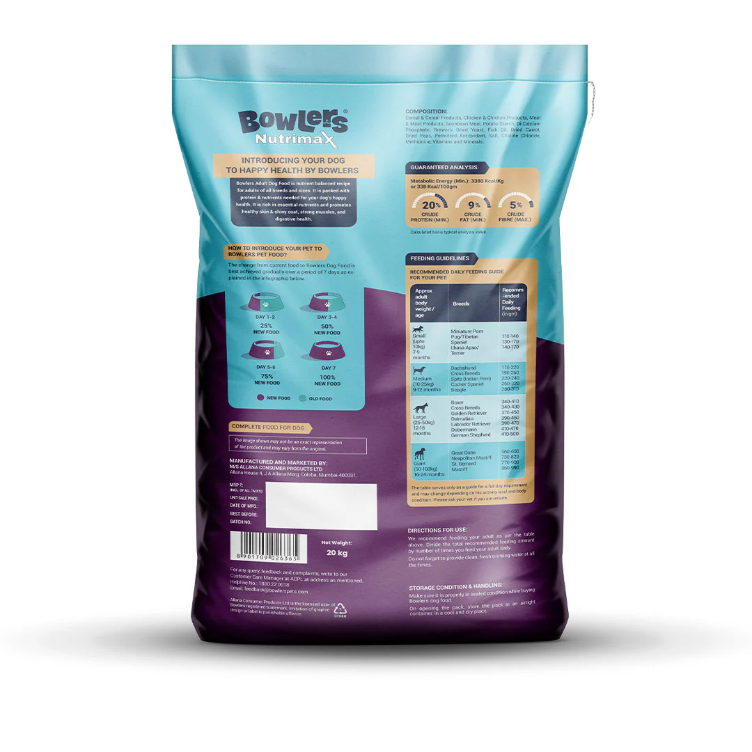 Bowlers Nutrimax Chicken and Vegetables Adult Dog Dry Food - Image 13