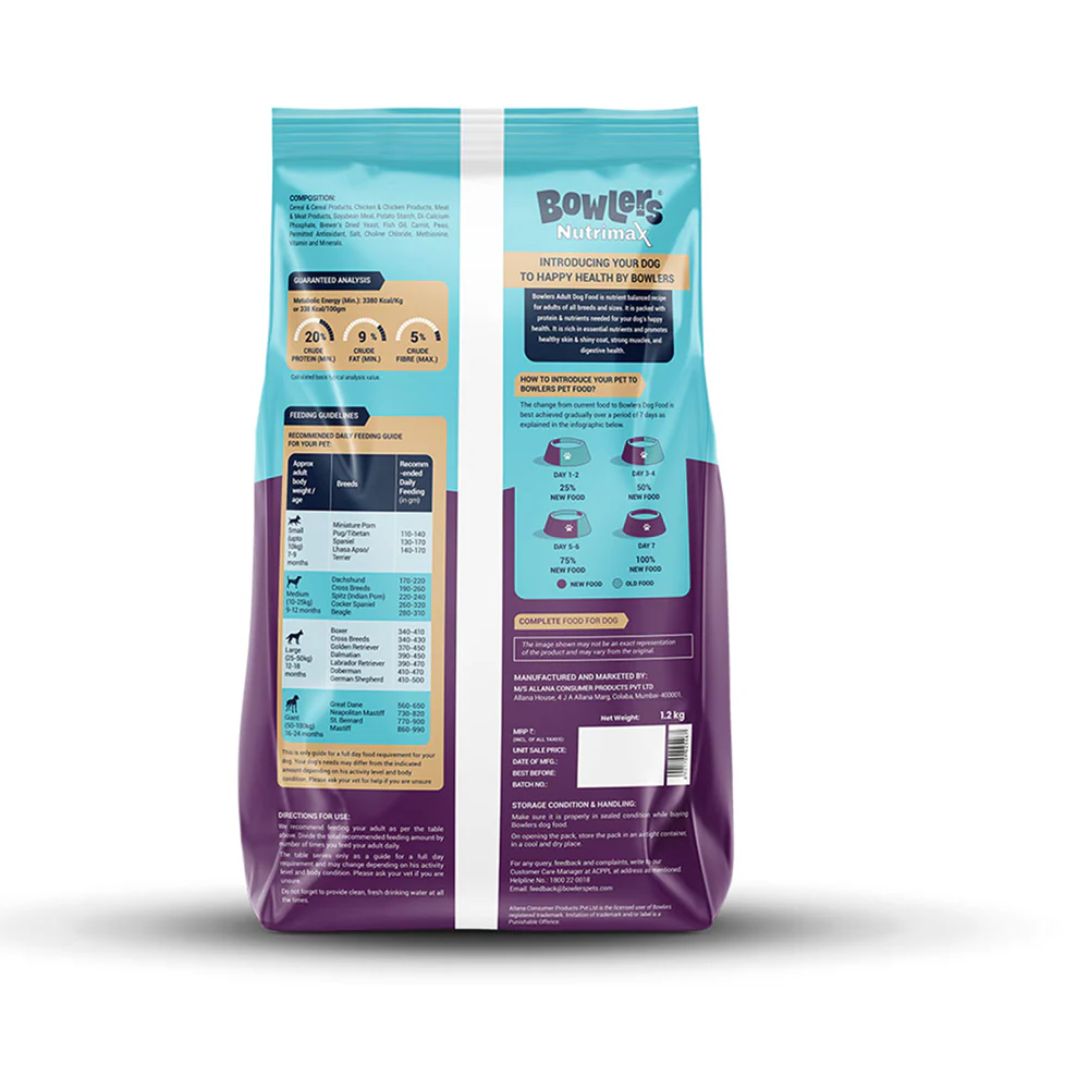 Bowlers Nutrimax Chicken and Vegetables Adult Dog Dry Food - Image 7