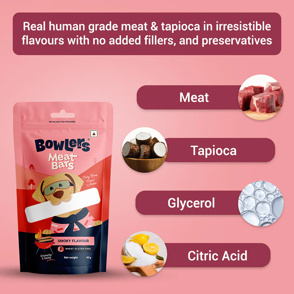 Bowlers Smoked Flavour Meat Bars Dog Treats - Image 2