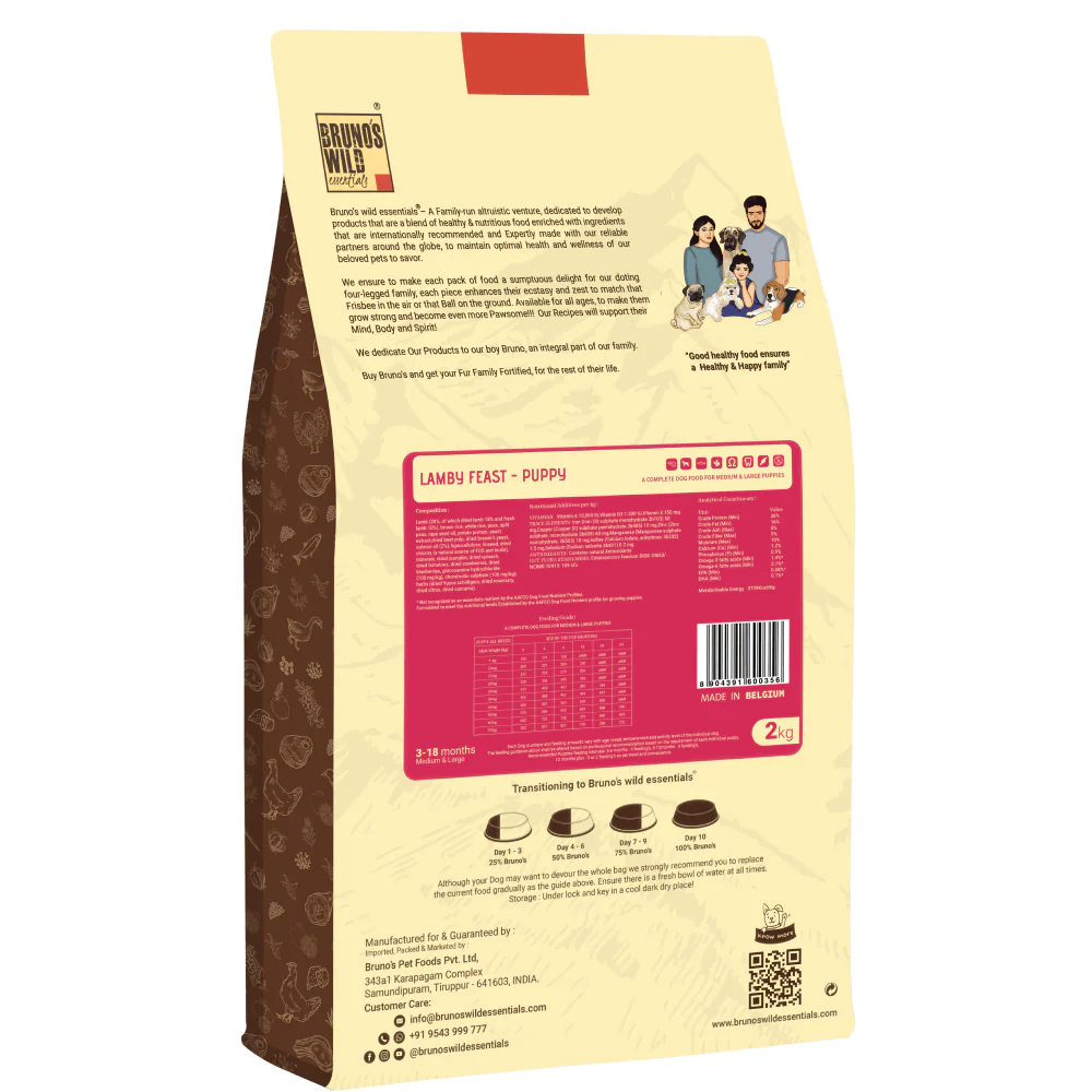 Bruno's Wild Essentials Lamby Feast Puppy Dry Food - Image 2