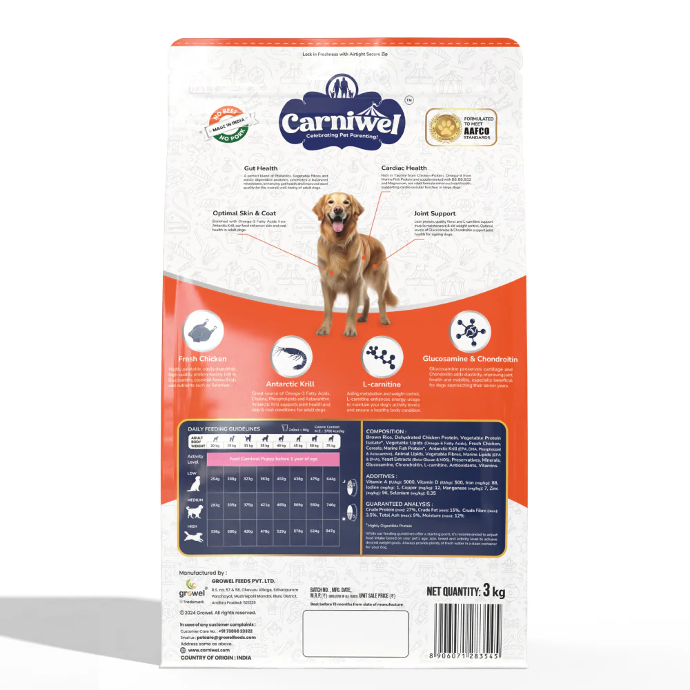 Carniwel Fresh Chicken Kibble Large Breed Adult Dog Dry Food - Image 10