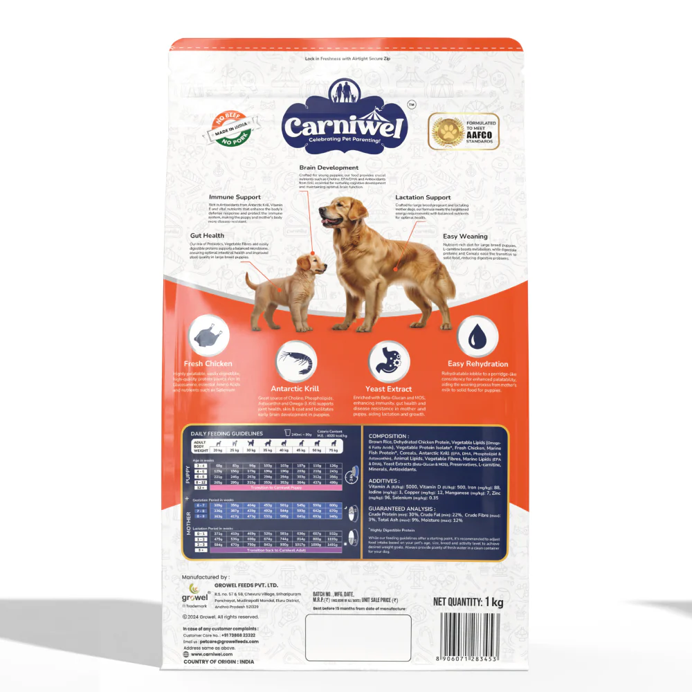Carniwel Fresh Chicken Kibble Large Breed Starter Dog Dry Food - Image 8