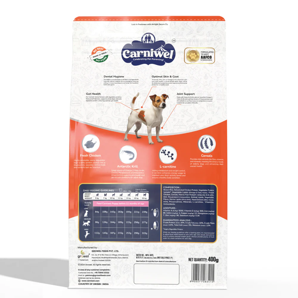 Carniwel Fresh Chicken Kibble Small Breed Adult Dog Dry Food - Image 9
