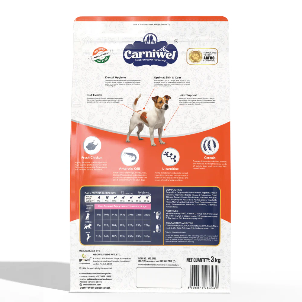 Carniwel Fresh Chicken Kibble Small Breed Adult Dog Dry Food - Image 11