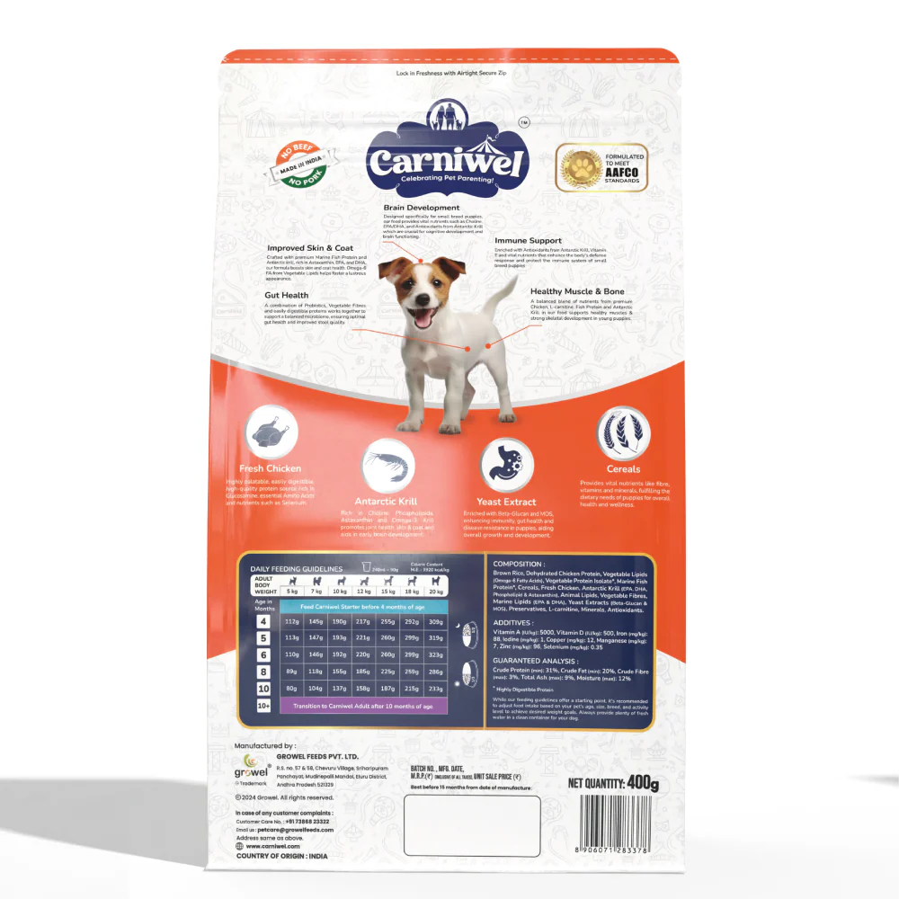 Carniwel Fresh Chicken Kibble Small Breed Puppy Dog Dry Food - Image 9