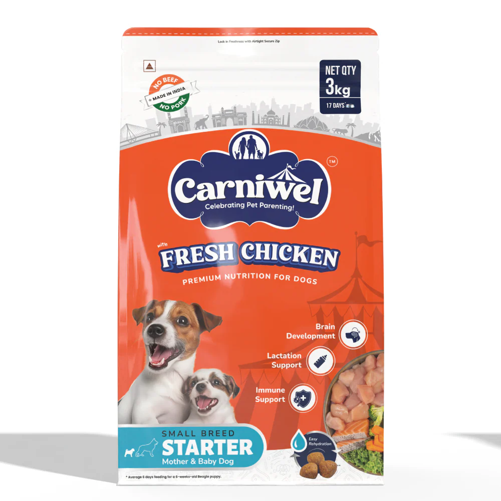 Carniwel Fresh Chicken Kibble Starter For Small Breed Mother & Baby Dog Dry Food - Image 9