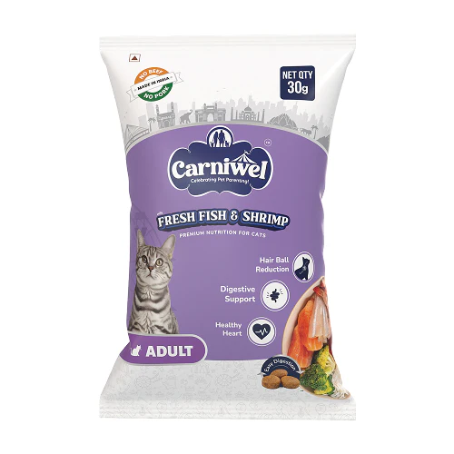 Carniwel Fresh Fish and Shrimp For Adult Cat Dry Food (30g)