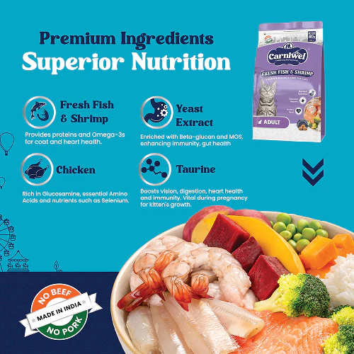Carniwel Fresh Fish and Shrimp For Adult Cat Dry Food - Image 3