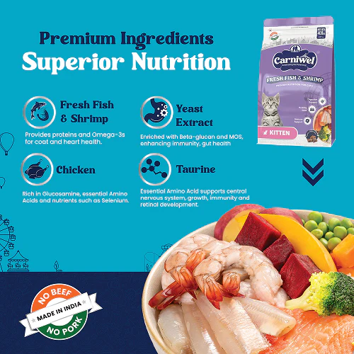 Carniwel Fresh Fish and Shrimp For Kitten Cat Dry Food - Image 5