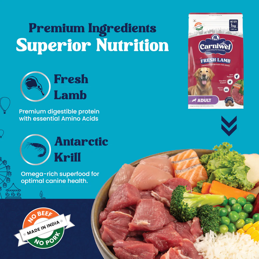 Carniwel Fresh Lamb Large Breed Adult Dog Dry Food - Image 4