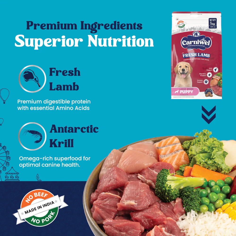 Carniwel Fresh Lamb Large Breed Puppy Dog Dry Food - Image 3