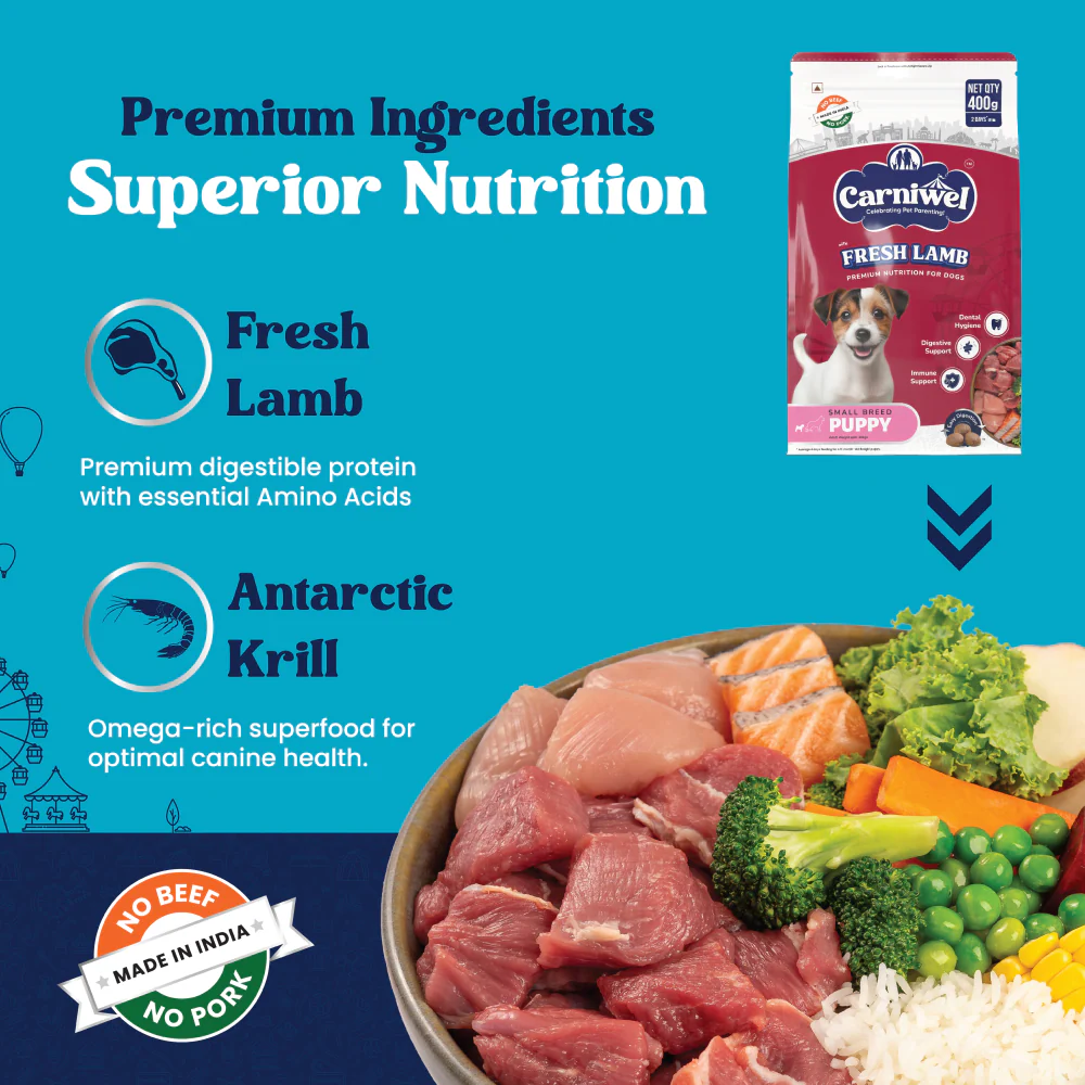 Carniwel Fresh Lamb Small Breed Puppy Dog Dry Food - Image 3