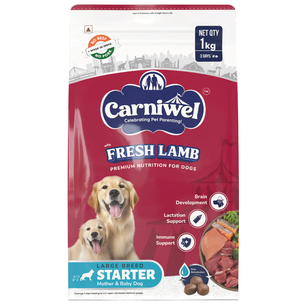 Carniwel Fresh Lamb Starter for Large Breed Mother and Baby Dog Dry Food - Image 8