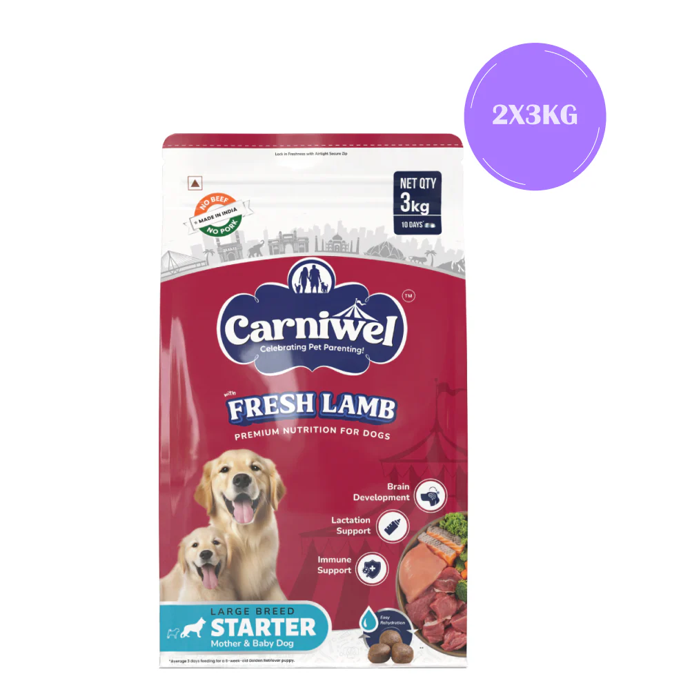 Carniwel Fresh Lamb Starter for Large Breed Mother and Baby Dog Dry Food - Image 9