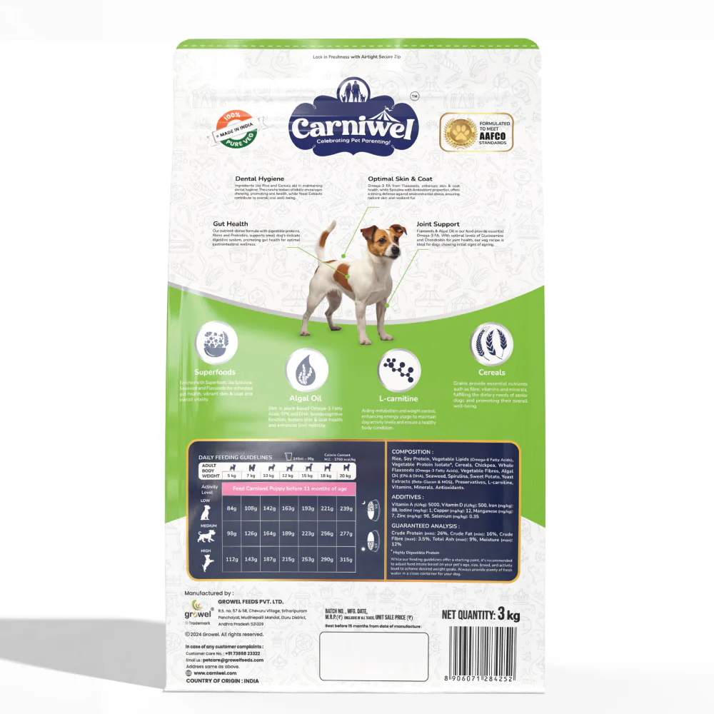Carniwel Superfoods Veg Kibble Small Breed Adult Dog Dry Food - Image 9