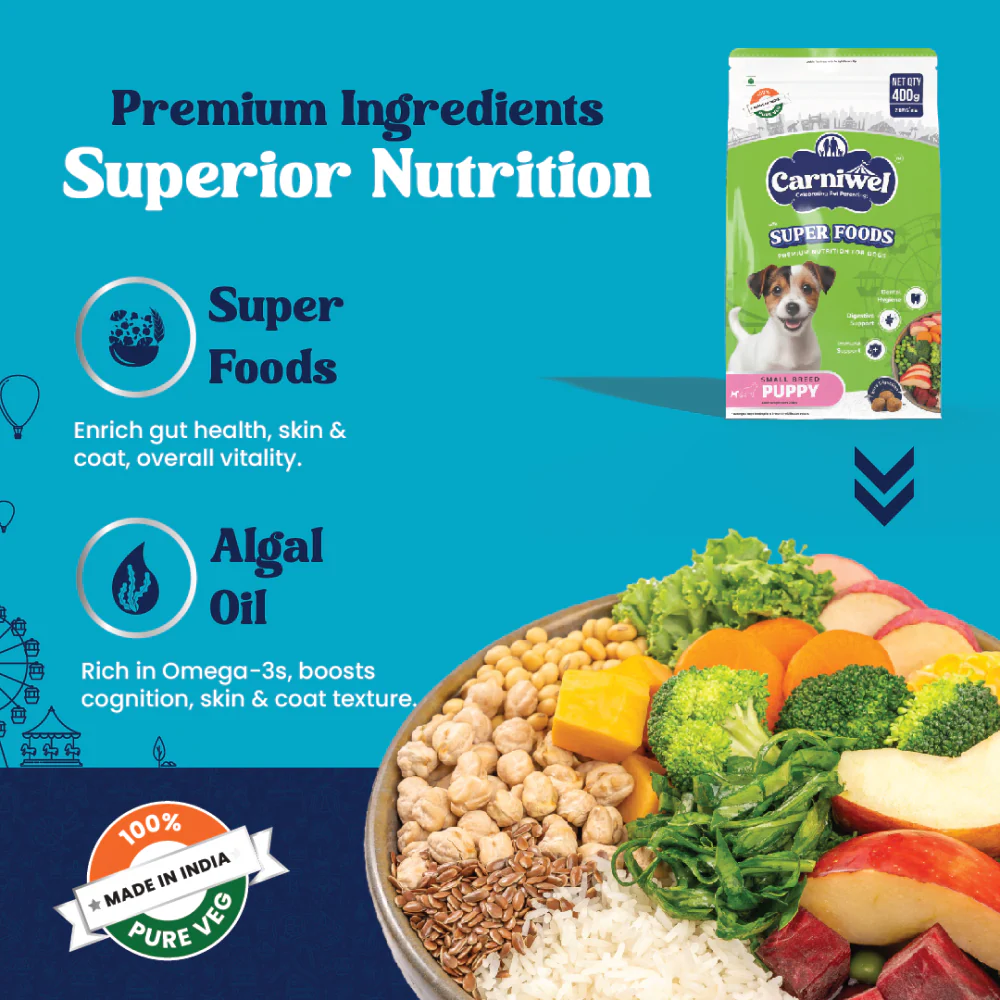 Carniwel Superfoods Veg Kibble Small Breed Puppy Dog Dry Food - Image 2