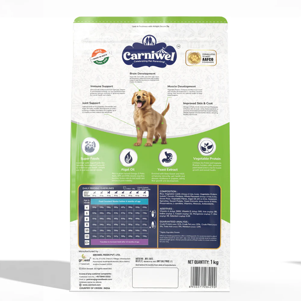 Carniwel Superfoods Veg Kibble for Large Breed Puppy Dog Dry Food - Image 8